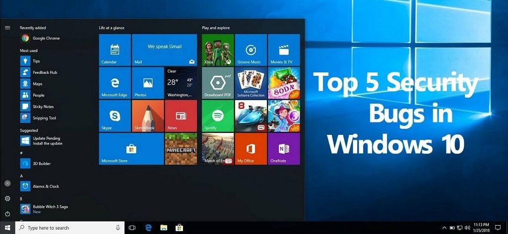 Top 5 Security Bugs In Windows 10 Datamounts
